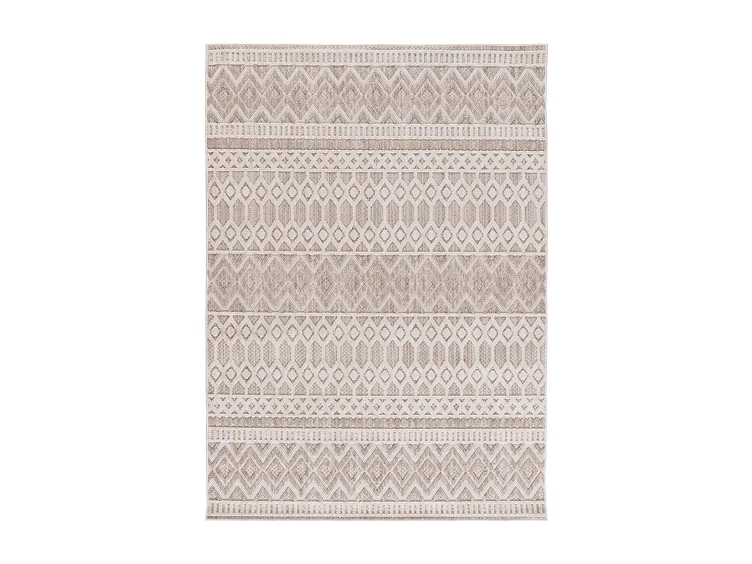 Kurzflorteppiche - ethnisch mit relief - beige - 154x230 cm - ELEMENT