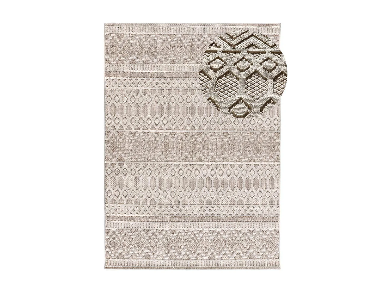 Kurzflorteppiche - ethnisch mit relief - beige - 154x230 cm - ELEMENT