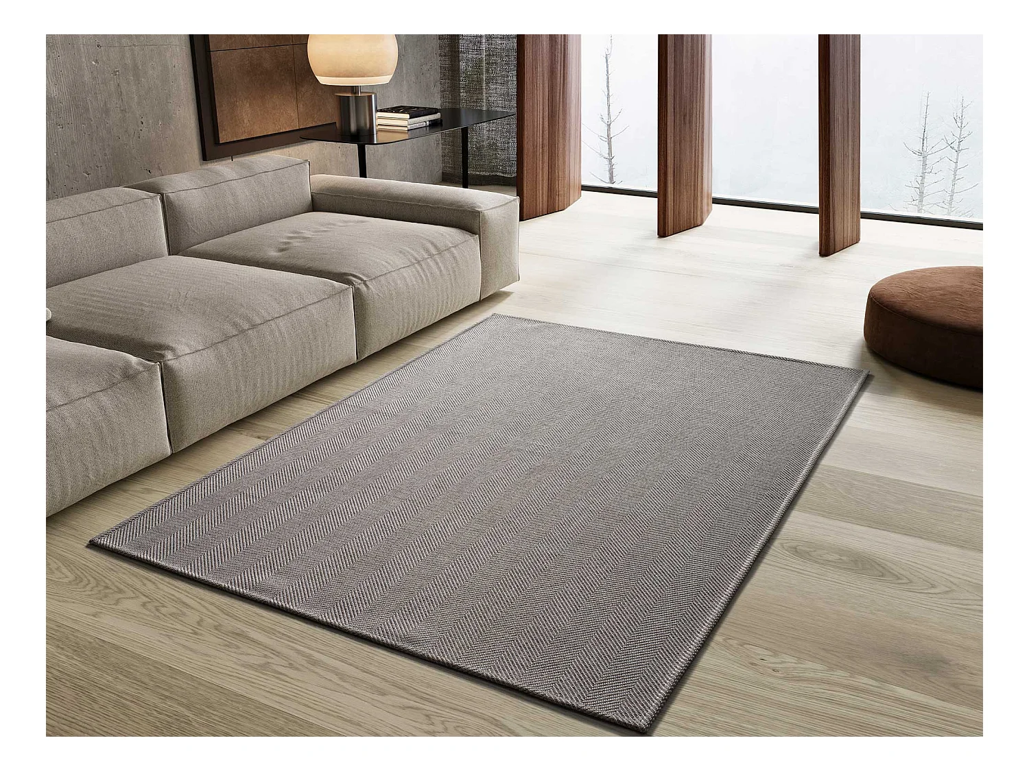 Tapis intérieur - uni - gris - 140 x 200 cm - ESPIGA