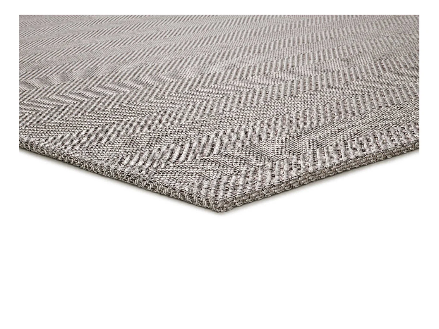 Kurzflorteppiche - Fischgrätenmuster - silber - 140x200 cm - ESPIGA