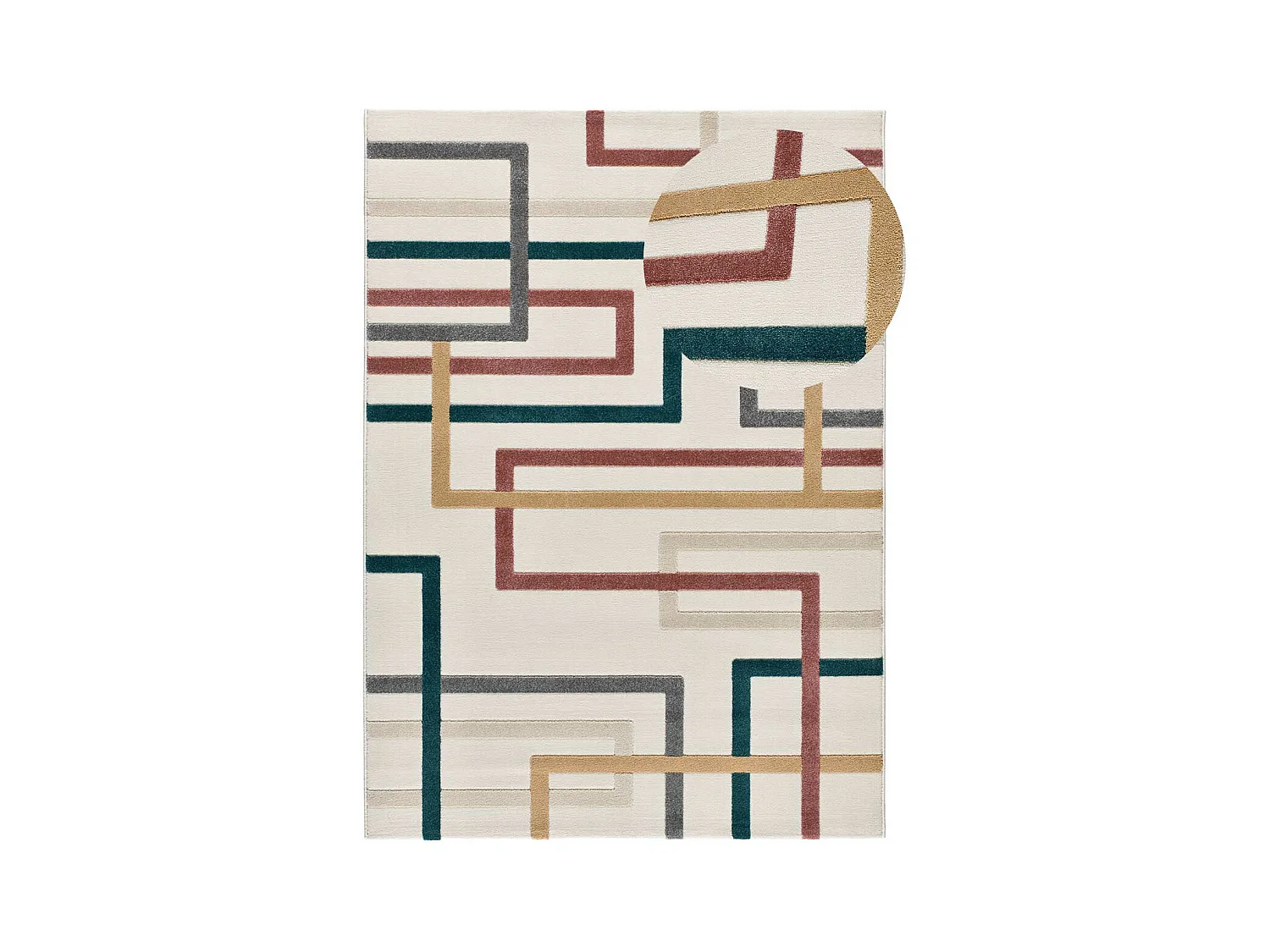 Tapis intérieur - géometrique avec relief - multicolore - 160 x 230 cm - KARISMA