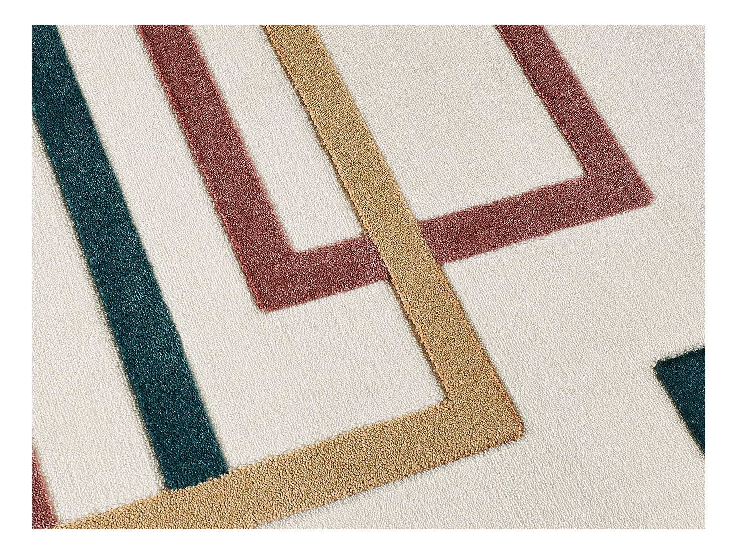 Tapis intérieur - géometrique avec relief - multicolore - 160 x 230 cm - KARISMA