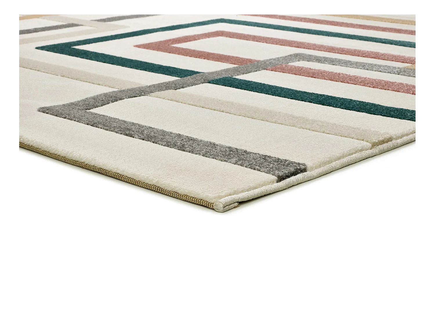 Tapis intérieur - géometrique avec relief - multicolore - 160 x 230 cm - KARISMA