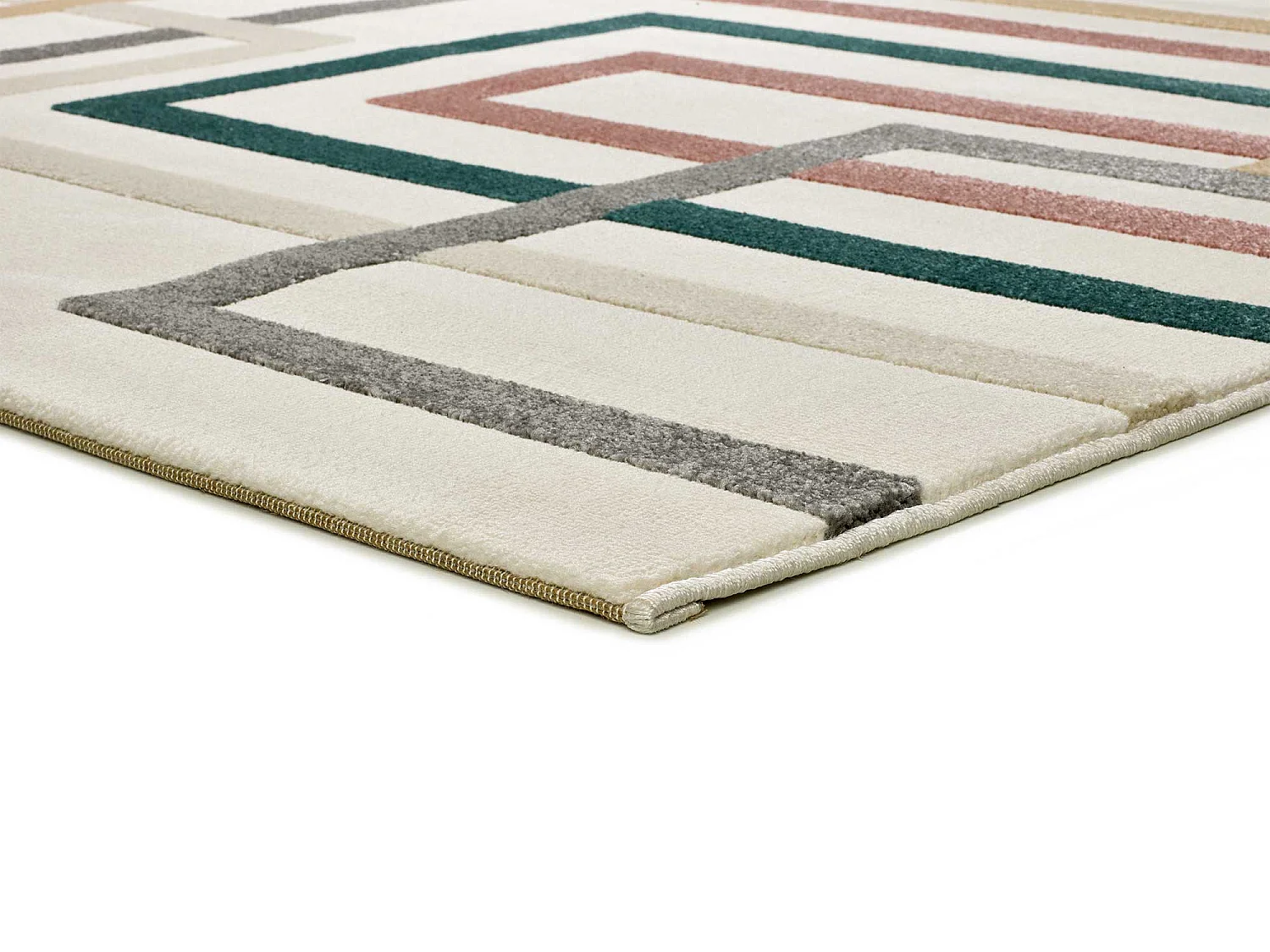 Laagpolig tapijt - geometrisch met reliëf - veelkleurig - 160x230 cm - KARISMA