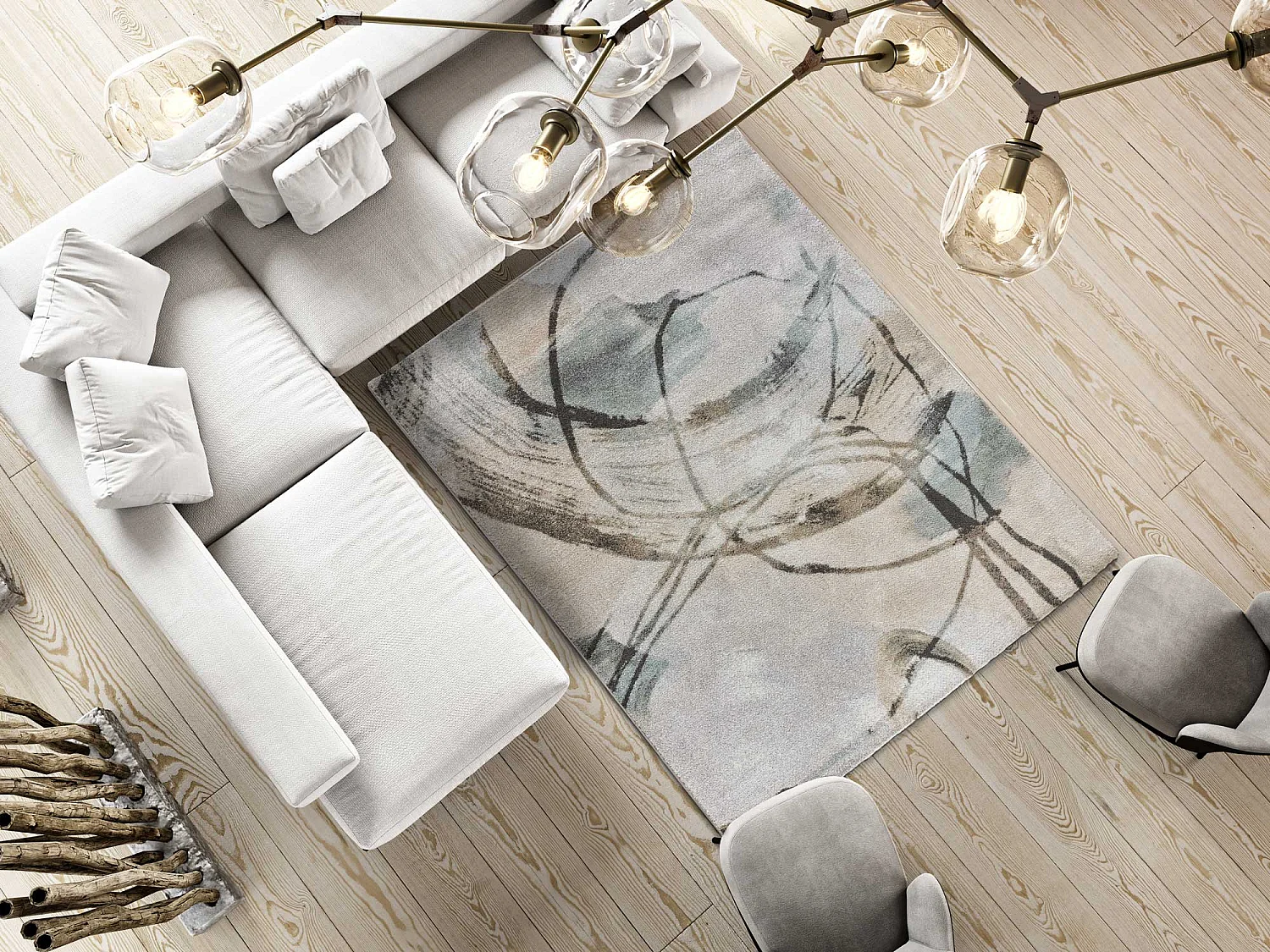 Laagpolig tapijt - abstract - veelkleurig - 140x200 cm - AYDIN