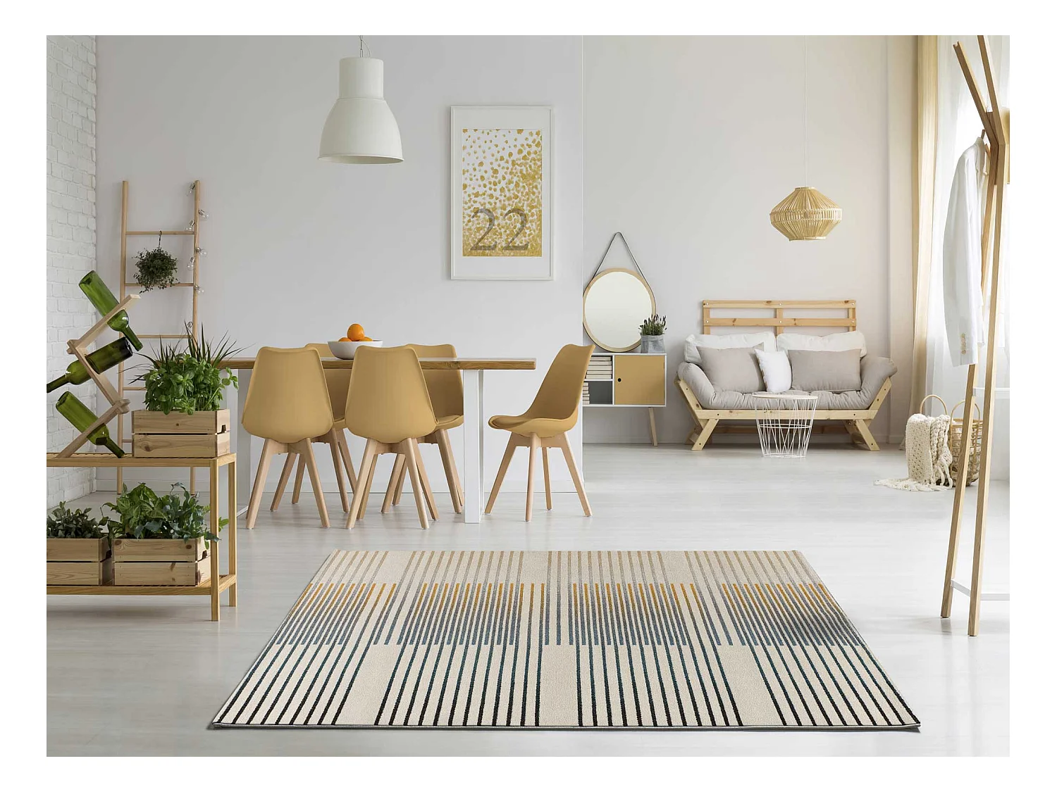 Tapis intérieur - géométrique - multicolore - 80 x 150 cm - DEBBI