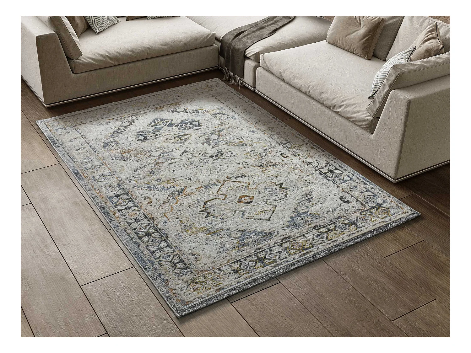 Tapis intérieur - vintage - multicolore - 154 x 230 cm - SPRINGS