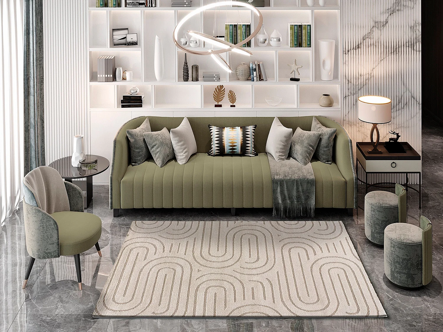 Alfombra interior  - escandinavo - blanco - 80 x 150 cm - SNOWY