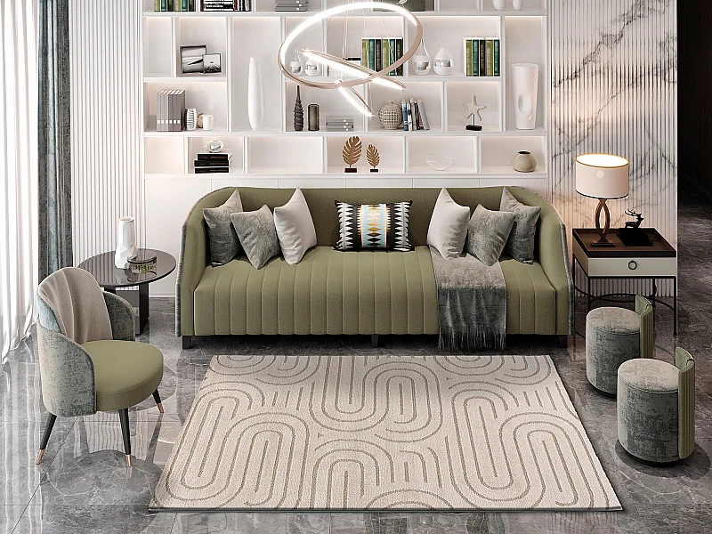 Tapis intérieur - scandinave - blanc - 80 x 150 cm - SNOWY