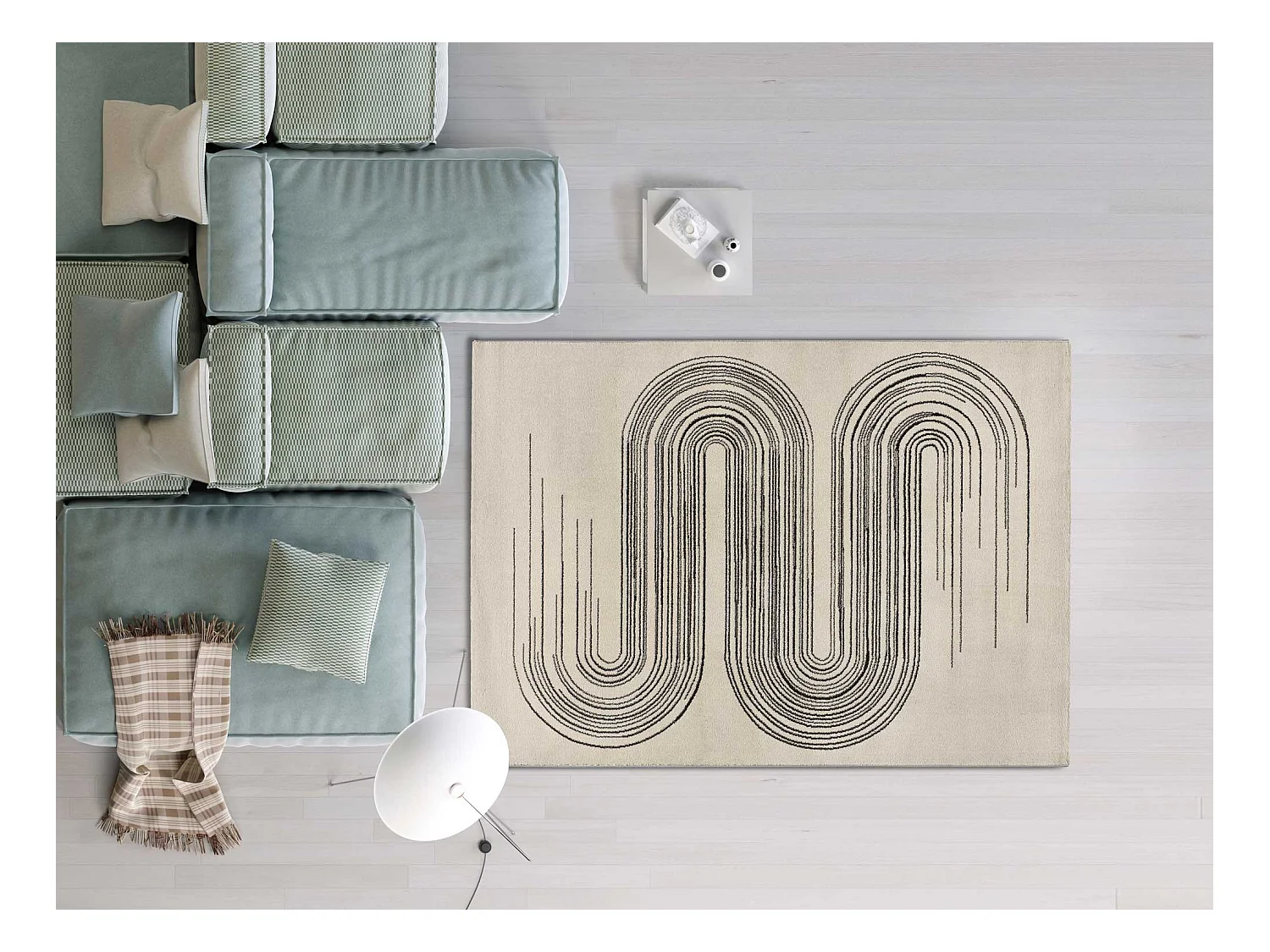 Tapis intérieur - scandinave - blanc - 80 x 150 cm - GARDEN