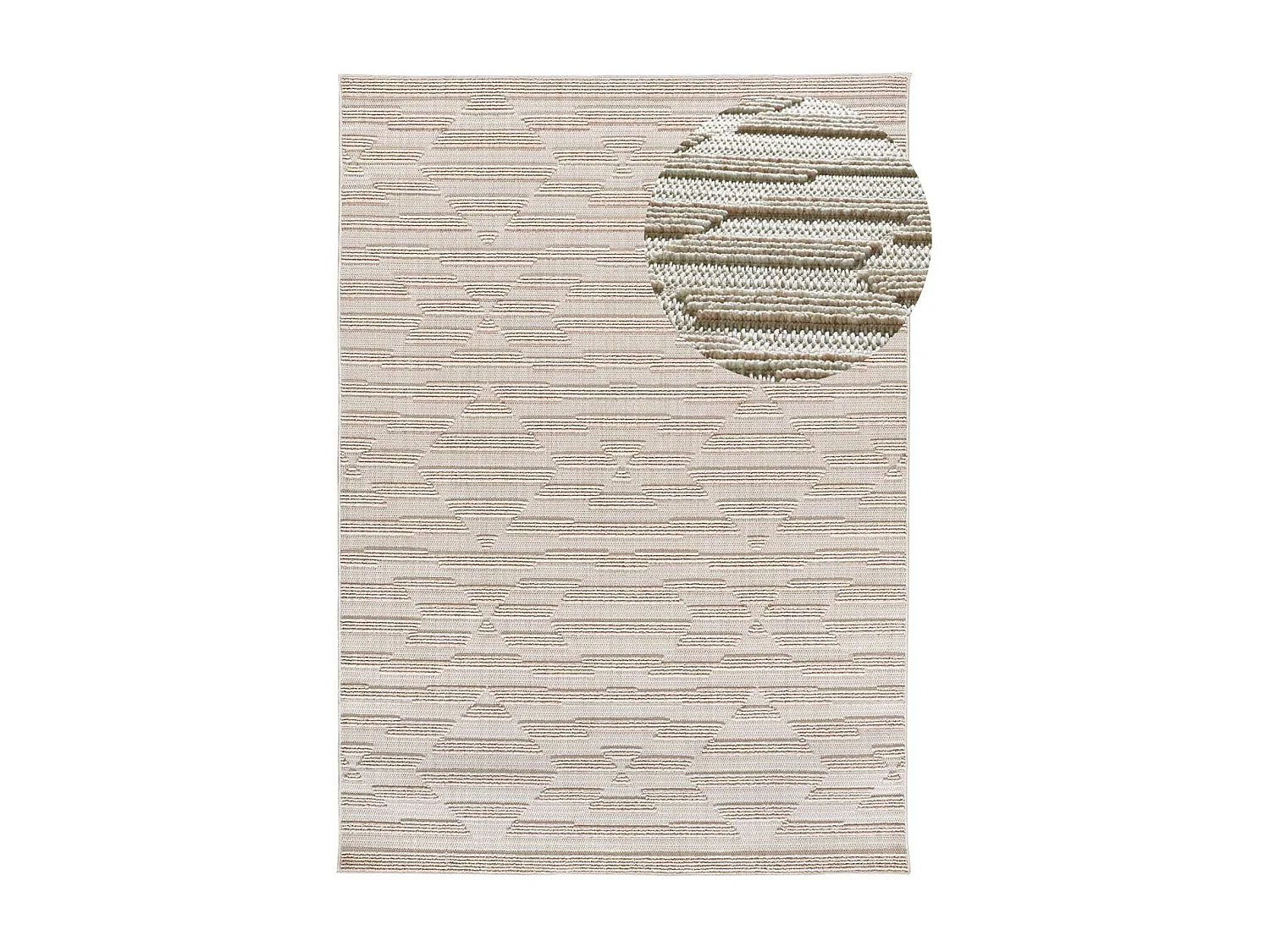 Alfombra interior  - étnico con relieve - beige - 134 x 200 cm - ELEMENT