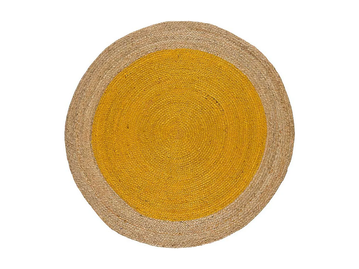 Tapis intérieur rond - moderne - moutarde - diam.90 cm - MAHON
