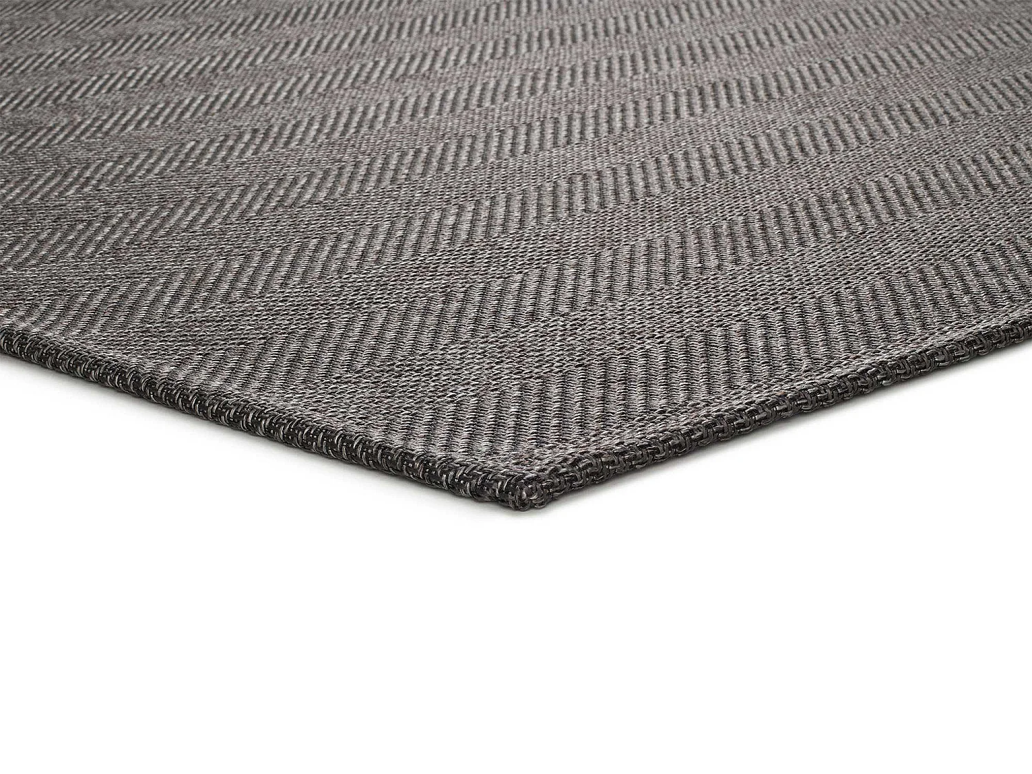 Kurzflorteppiche - Fischgrätenmuster - grau - 80x150 cm - ESPIGA