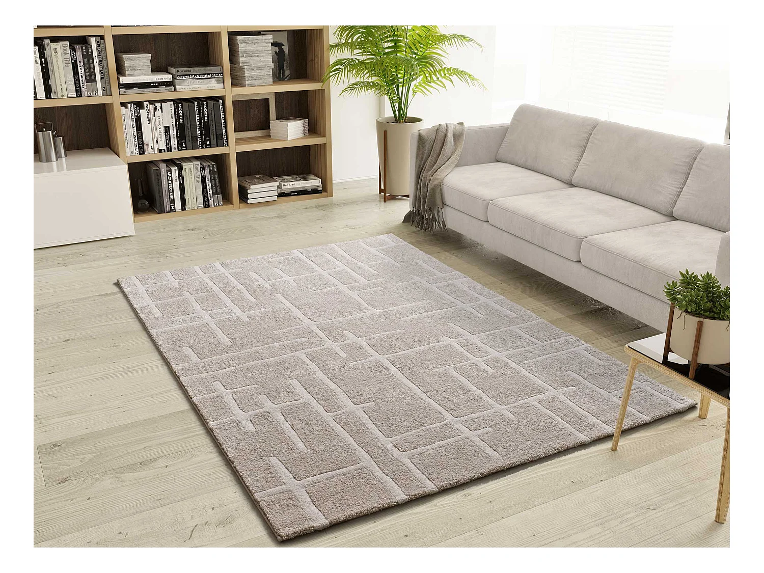 Tapis intérieur - scandinave - beige - 160 x 230 cm - CALEDONIA