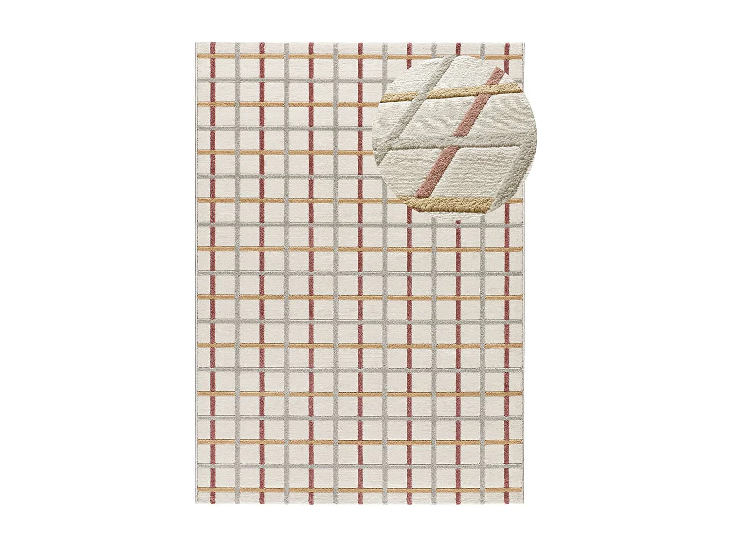 Tapis intérieur - géometrique avec relief - multicolore - 80 x 150 cm - KARISMA