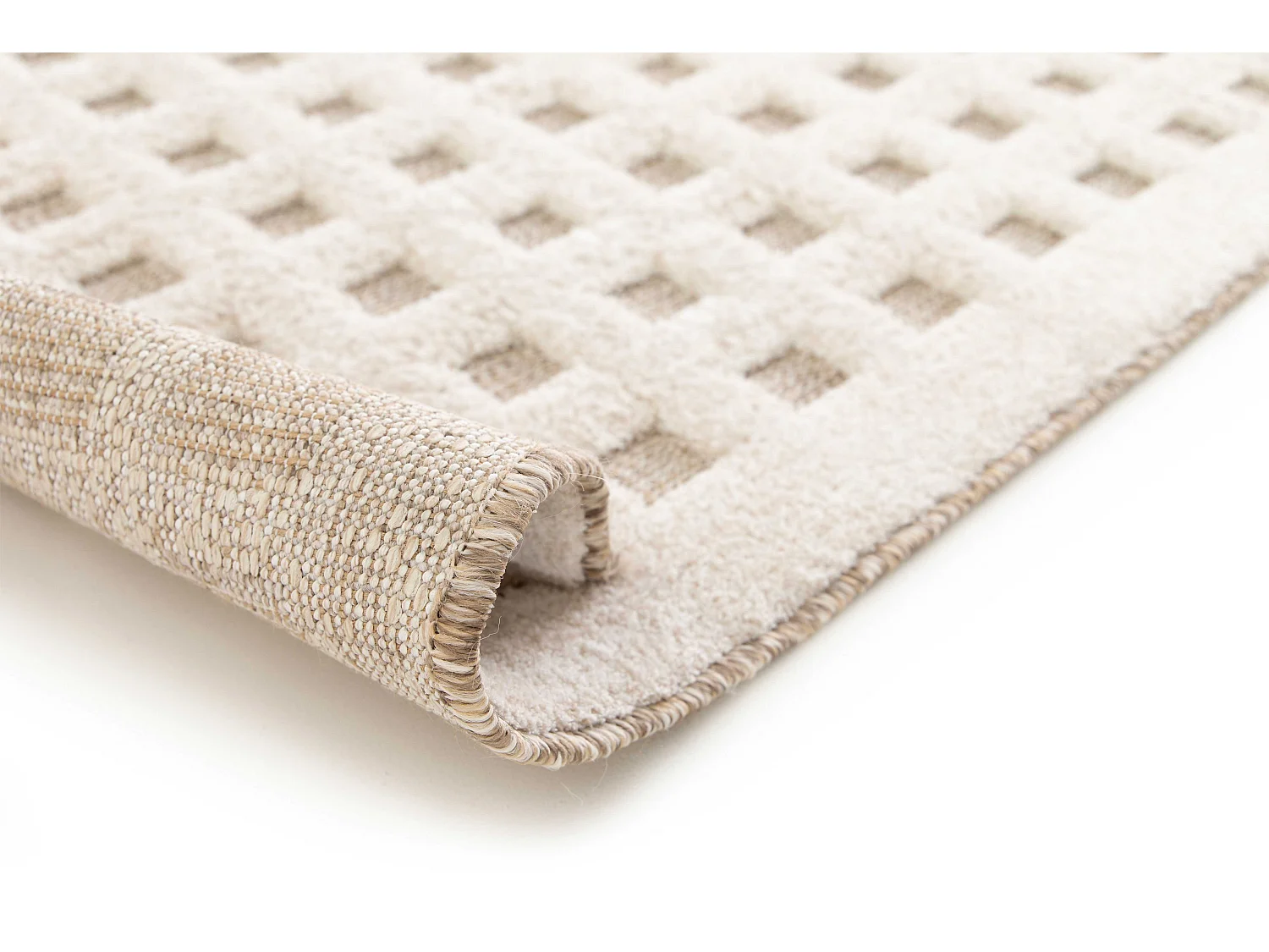 Tappeto interno - scandinavo in rilievo - bianco - 120 x 170 cm - DIENA