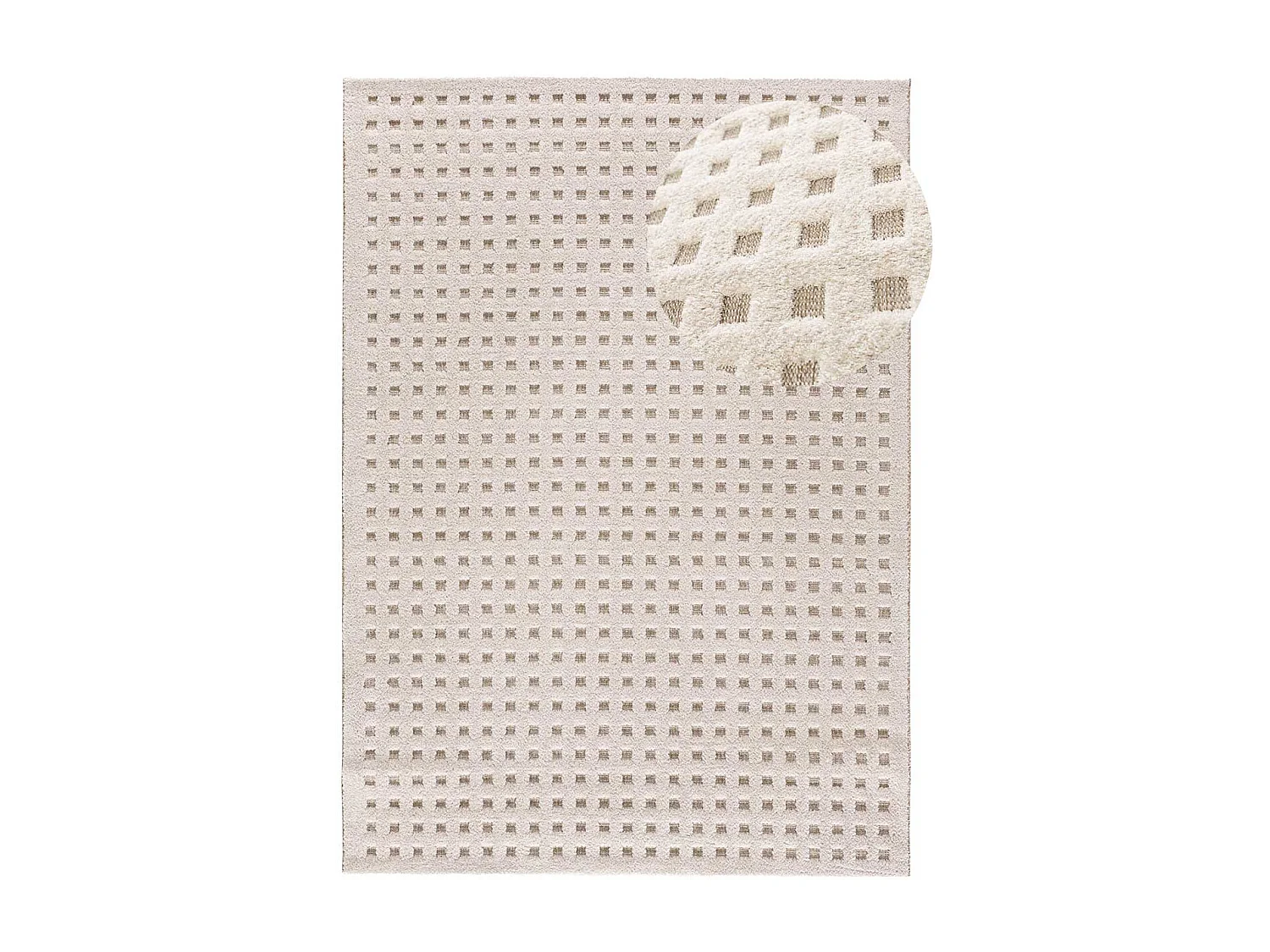 Tappeto interno - scandinavo in rilievo - bianco - 120 x 170 cm - DIENA