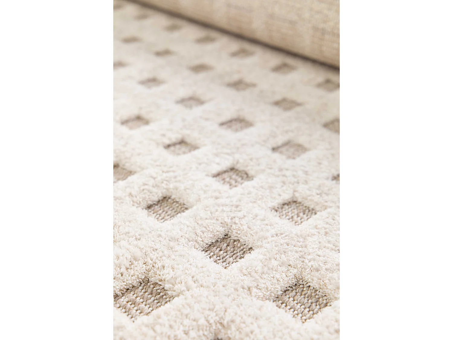 Tappeto interno - scandinavo in rilievo - bianco - 120 x 170 cm - DIENA