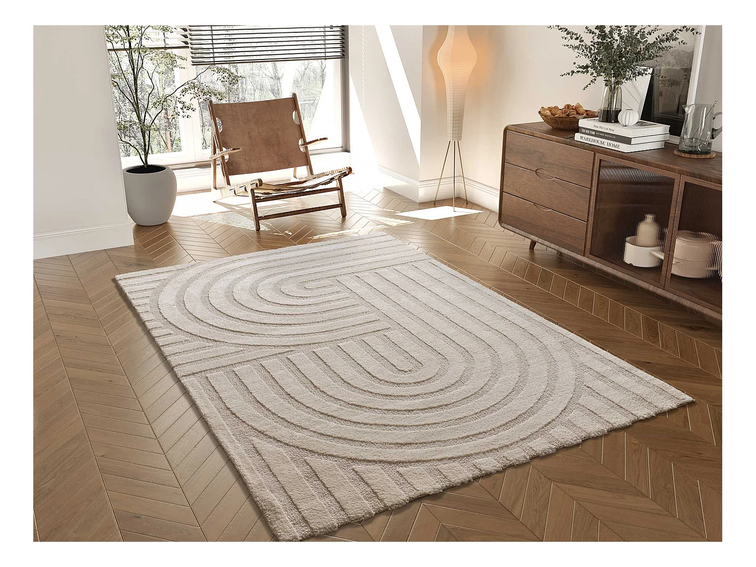 Kurzflorteppiche - skandinavisch - weiß - 160x230 cm - SNOWY