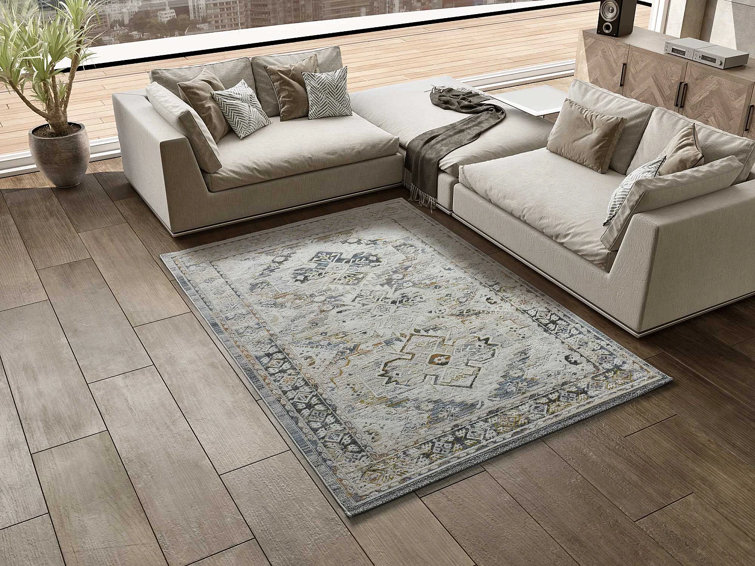 Alfombra interior  - vintage - multicolor - 115 x 170 cm - SPRINGS