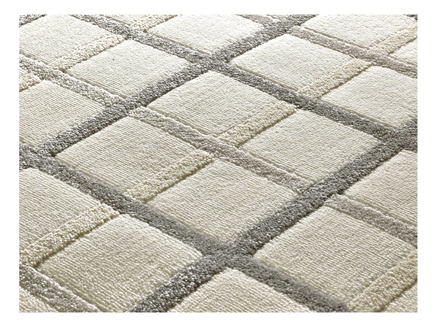 Alfombra interior  - geométrico con relieve - gris - 160 x 230 cm - KARISMA