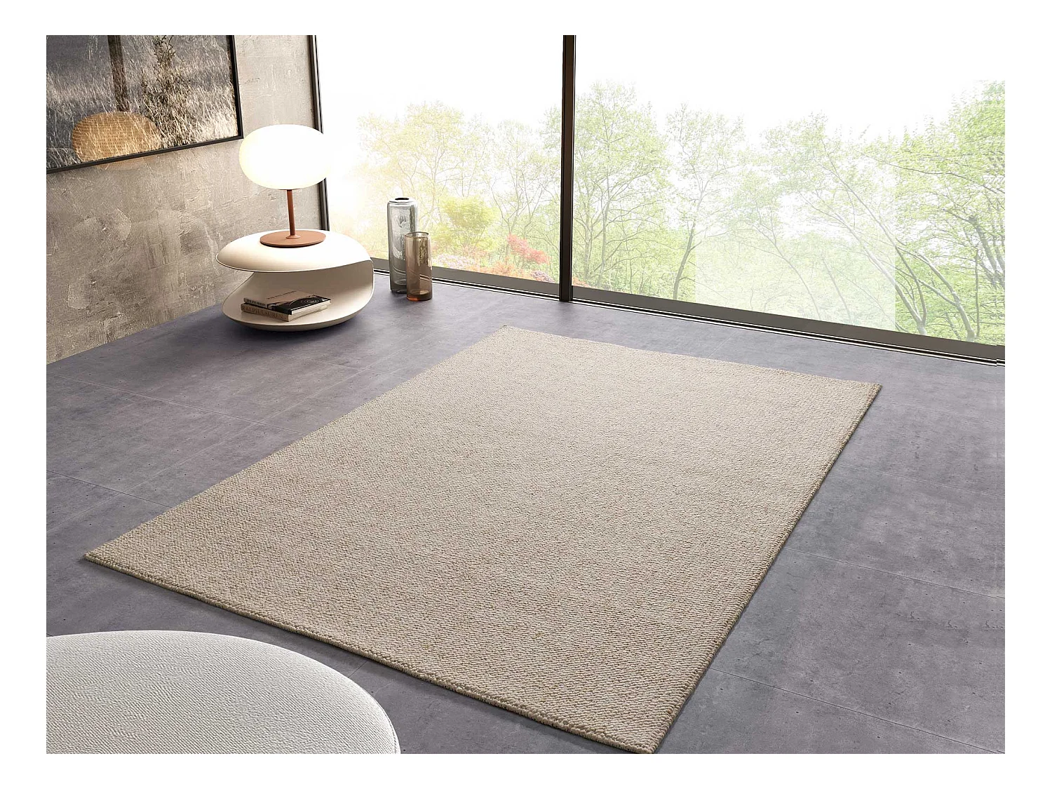 Tapis intérieur - uni - blanc - 200 x 290 cm - PETRA