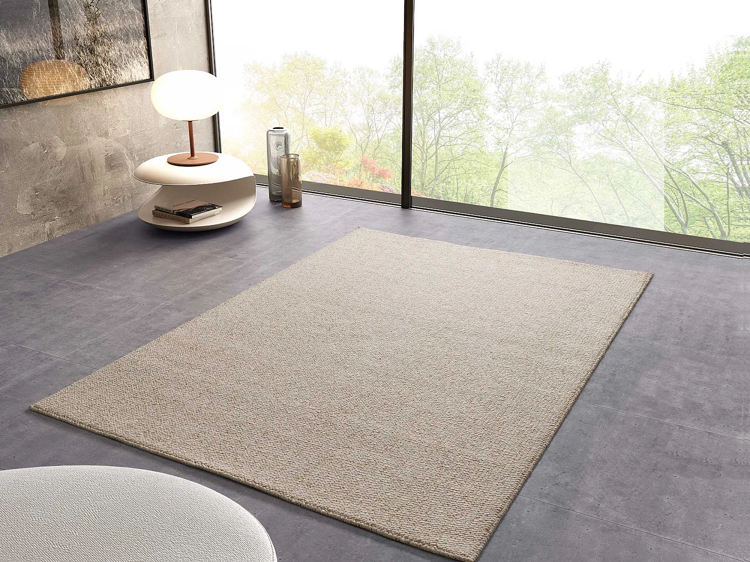 Laagpolig tapijt - glad - wit - 200x290 cm - PETRA