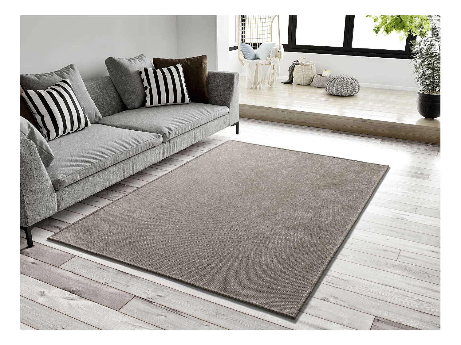 Laagpolig tapijt - glad - beige - 80x150 cm - HARRIS