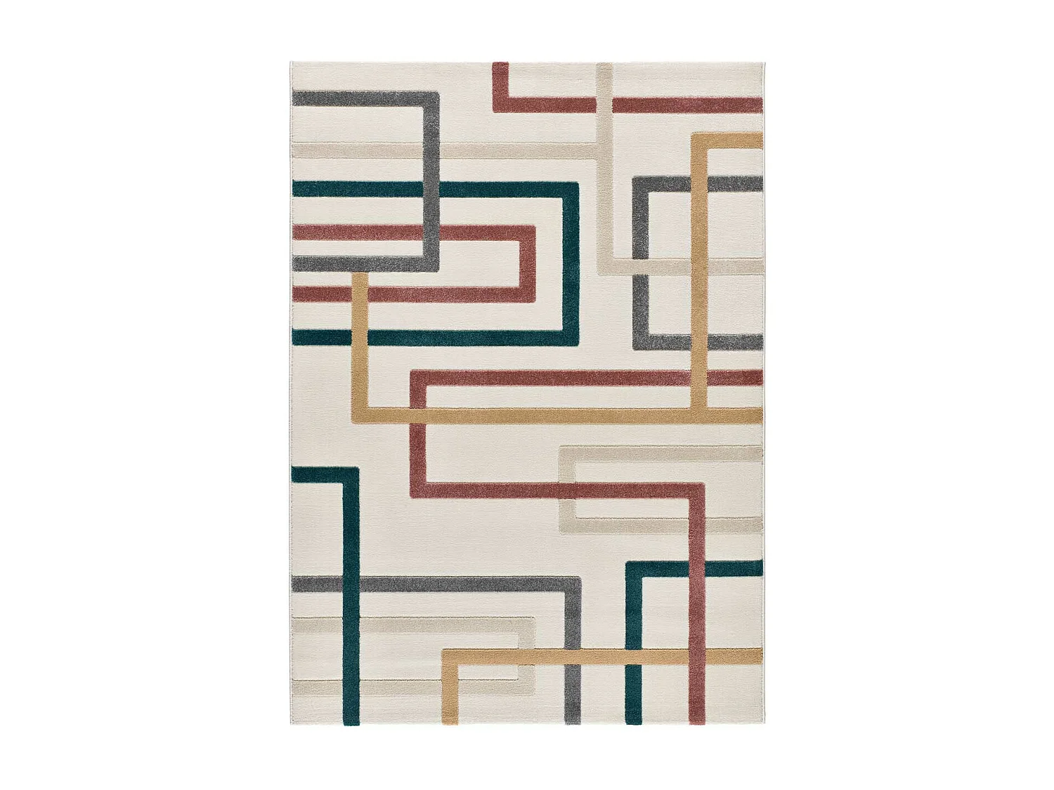 Alfombra interior  - geométrico con relieve - multicolor - 80 x 150 cm - KARISMA