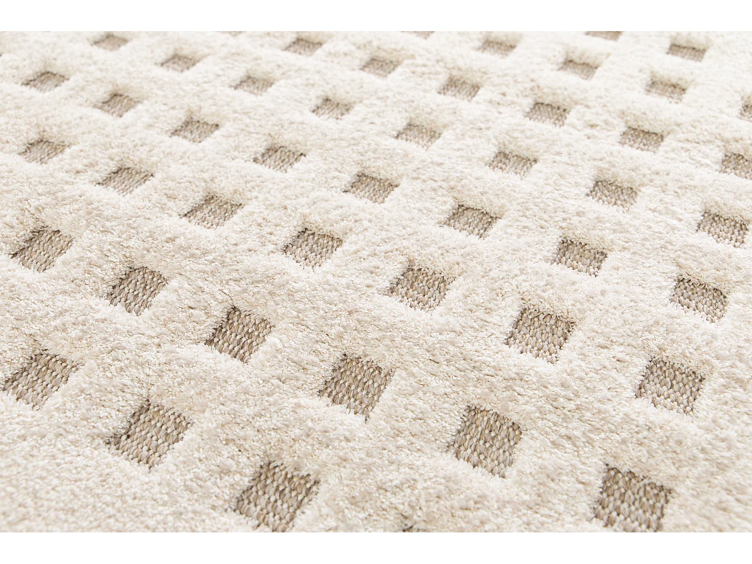 Tapis intérieur - scandinave avec relief - blanc - 80 x 150 cm - DIENA