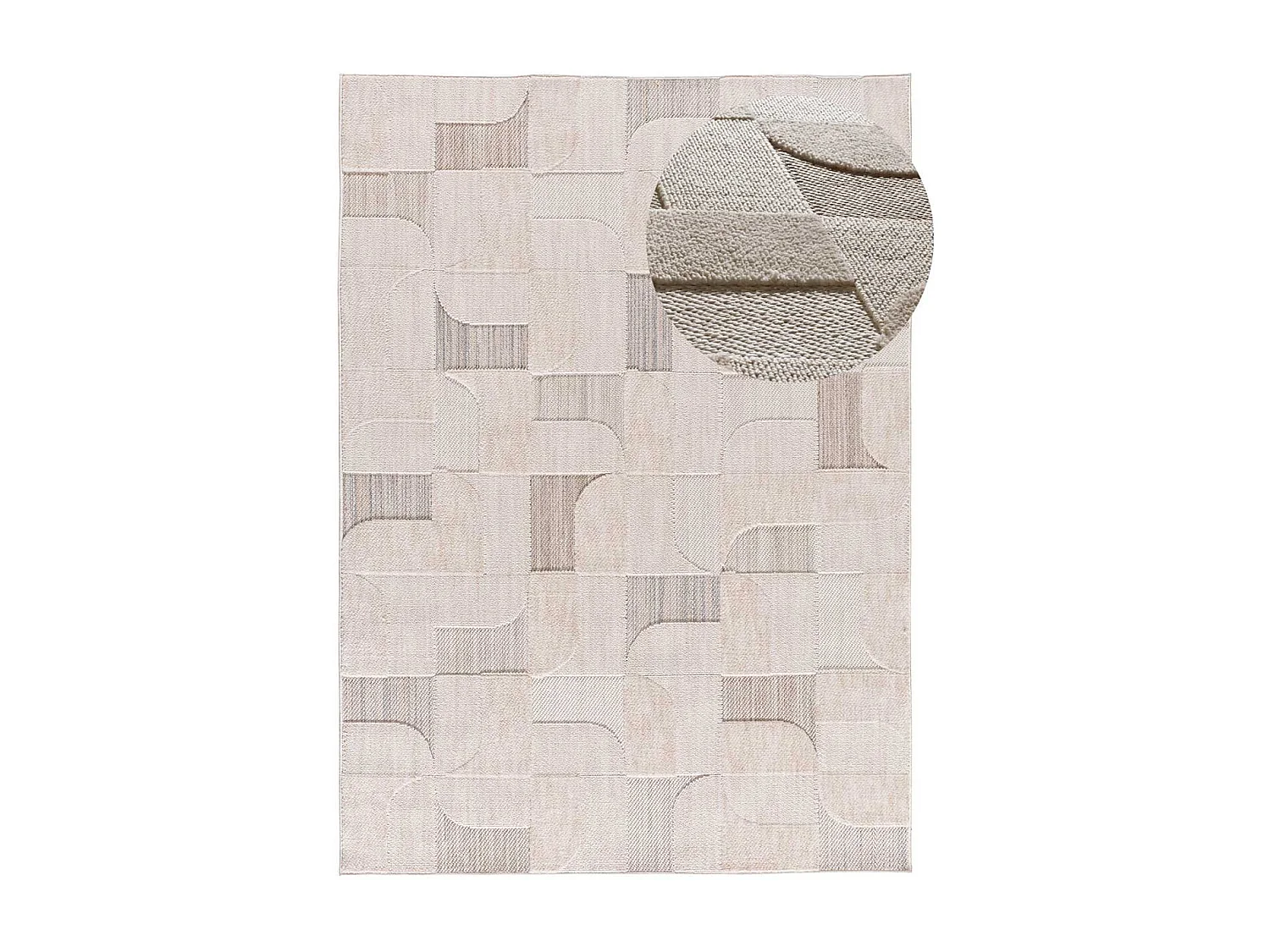 Kurzflorteppiche - geometrisch mit relief - beige - 77x150 cm - ELEMENT
