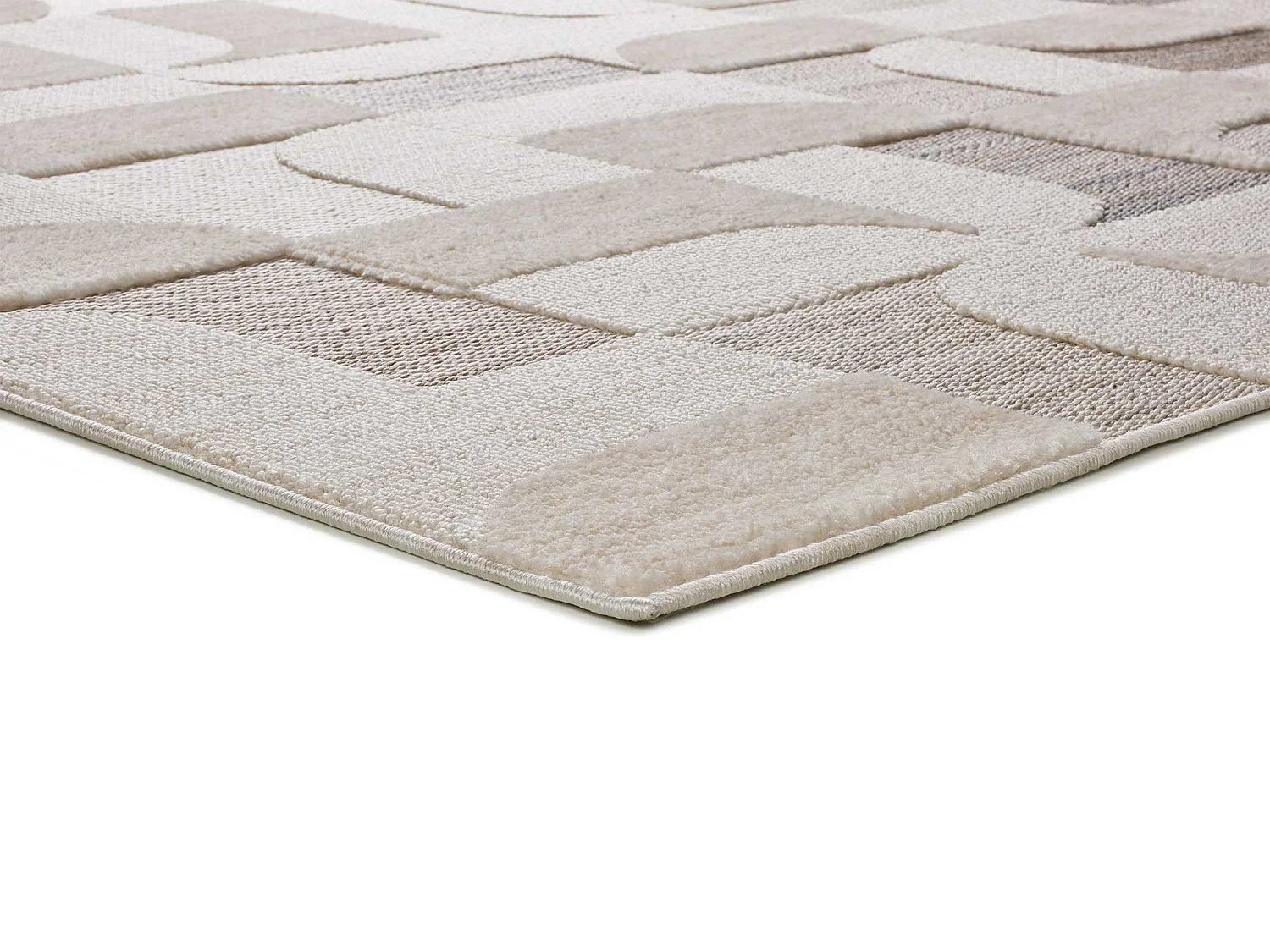 Kurzflorteppiche - geometrisch mit relief - beige - 77x150 cm - ELEMENT