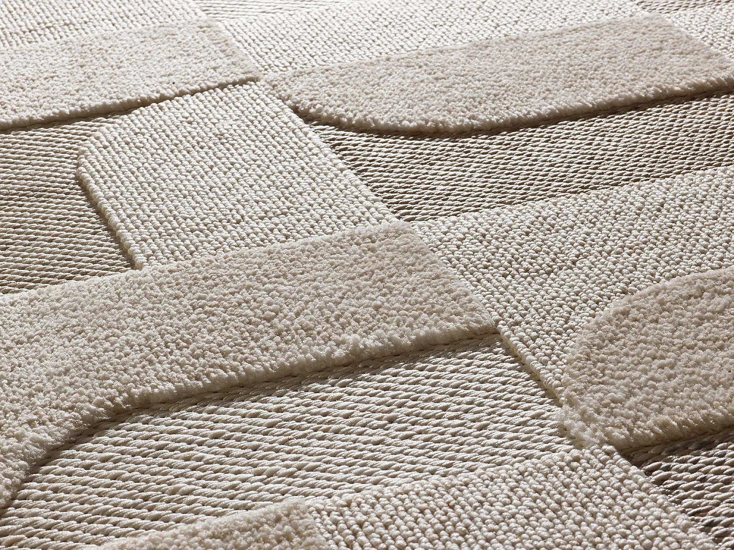 Kurzflorteppiche - geometrisch mit relief - beige - 77x150 cm - ELEMENT