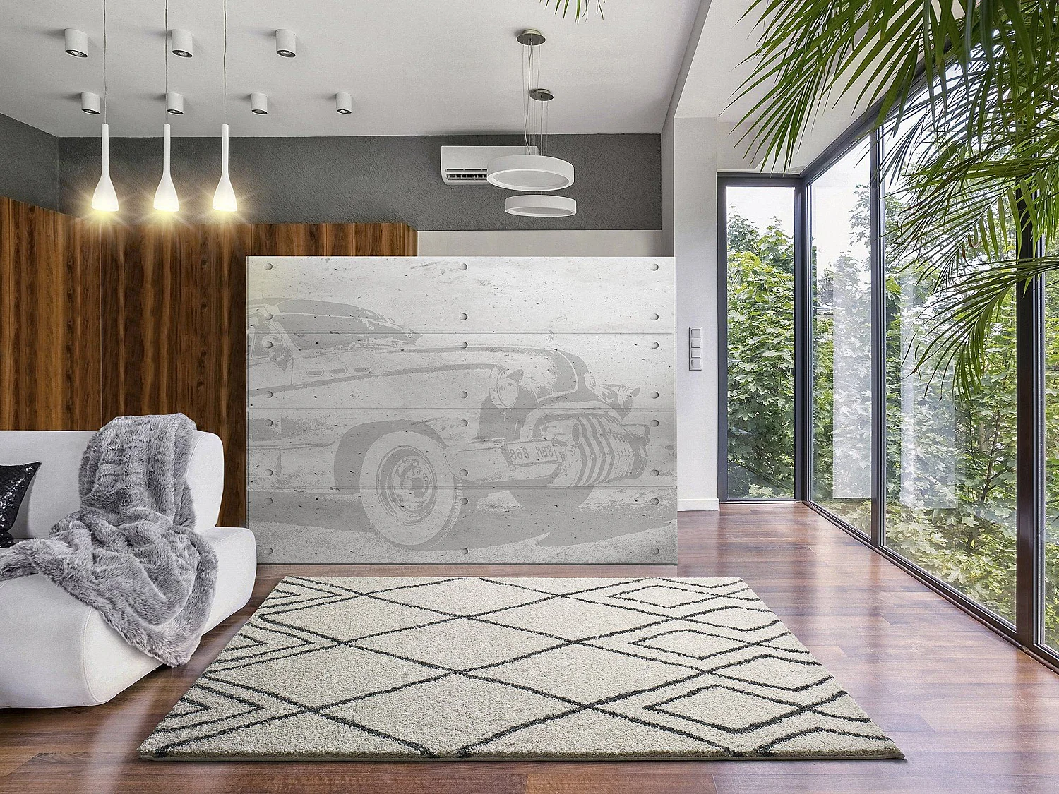 Tapete interior - étnico - branco - 160 x 230 cm - ATLAS