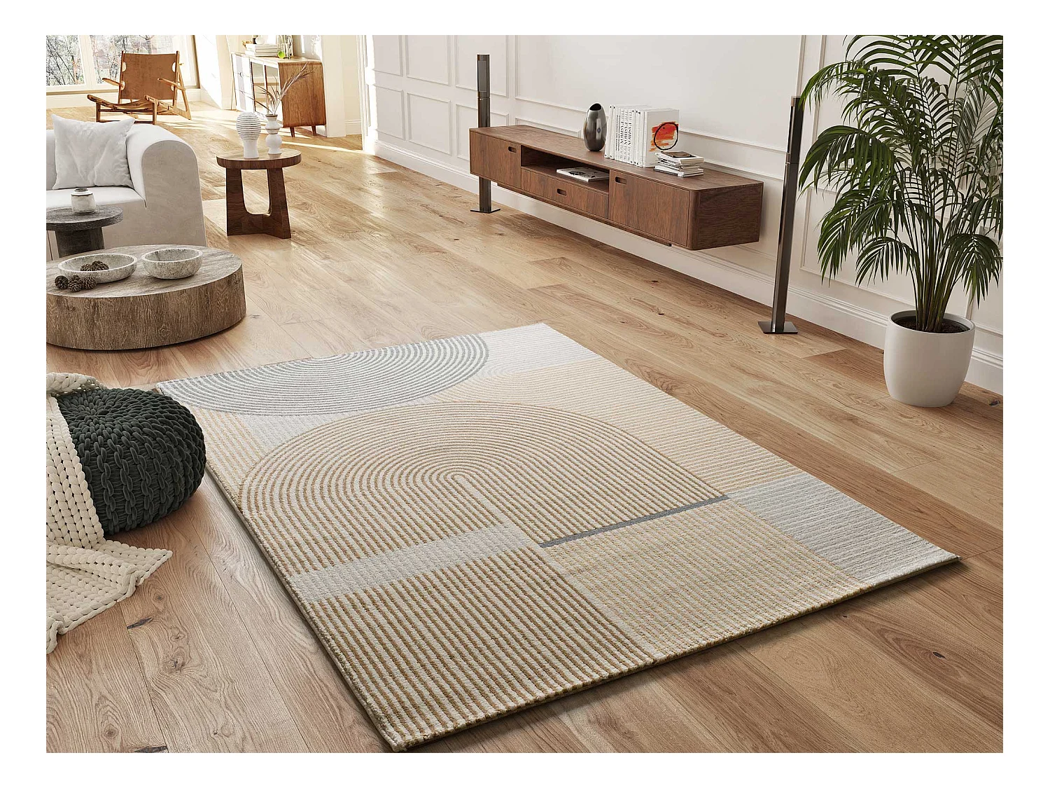 Tapis intérieur - scandinave - beige - 140 x 200 cm - GARDEN