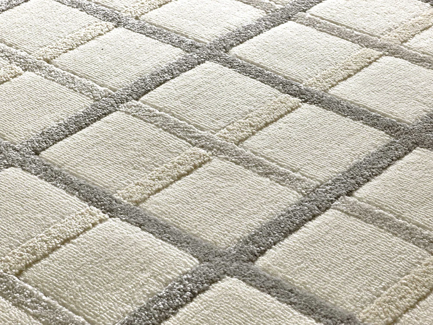 Tappeto interno - geometrico in rilievo - grigio - 133 x 190 cm - KARISMA