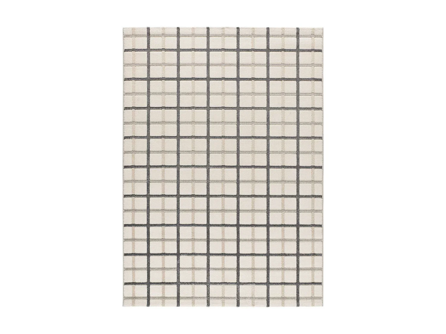 Tappeto interno - geometrico in rilievo - grigio - 133 x 190 cm - KARISMA