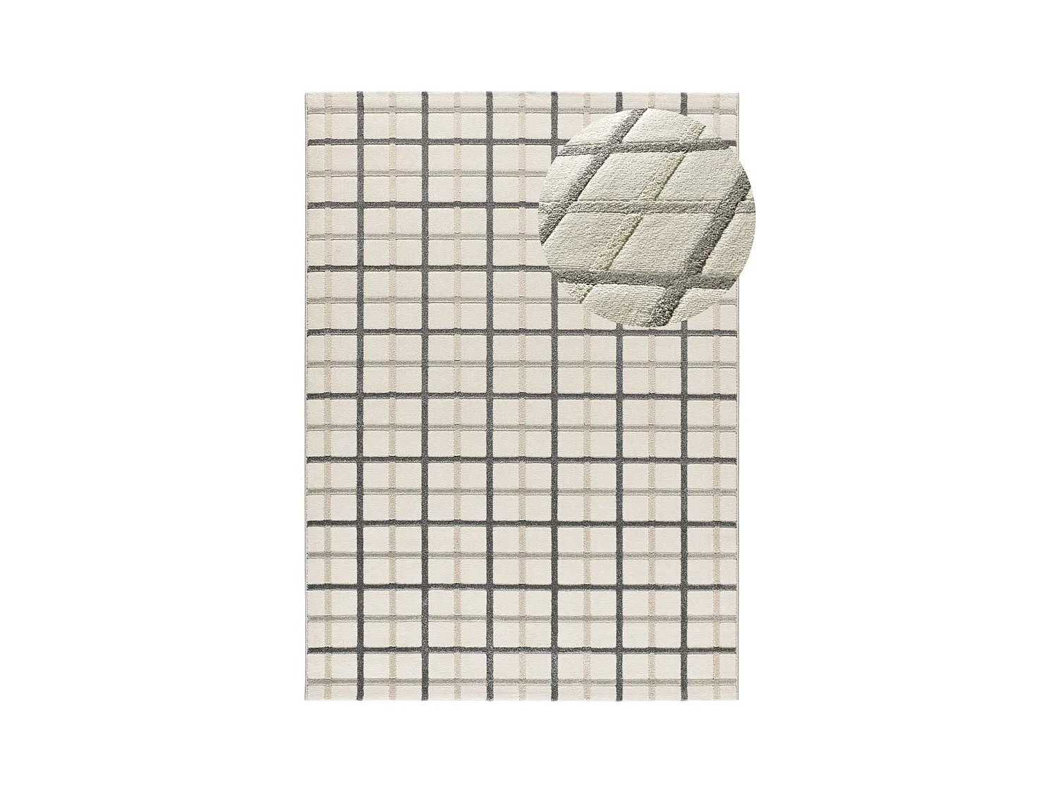 Alfombra interior  - geométrico con relieve - gris - 133 x 190 cm - KARISMA