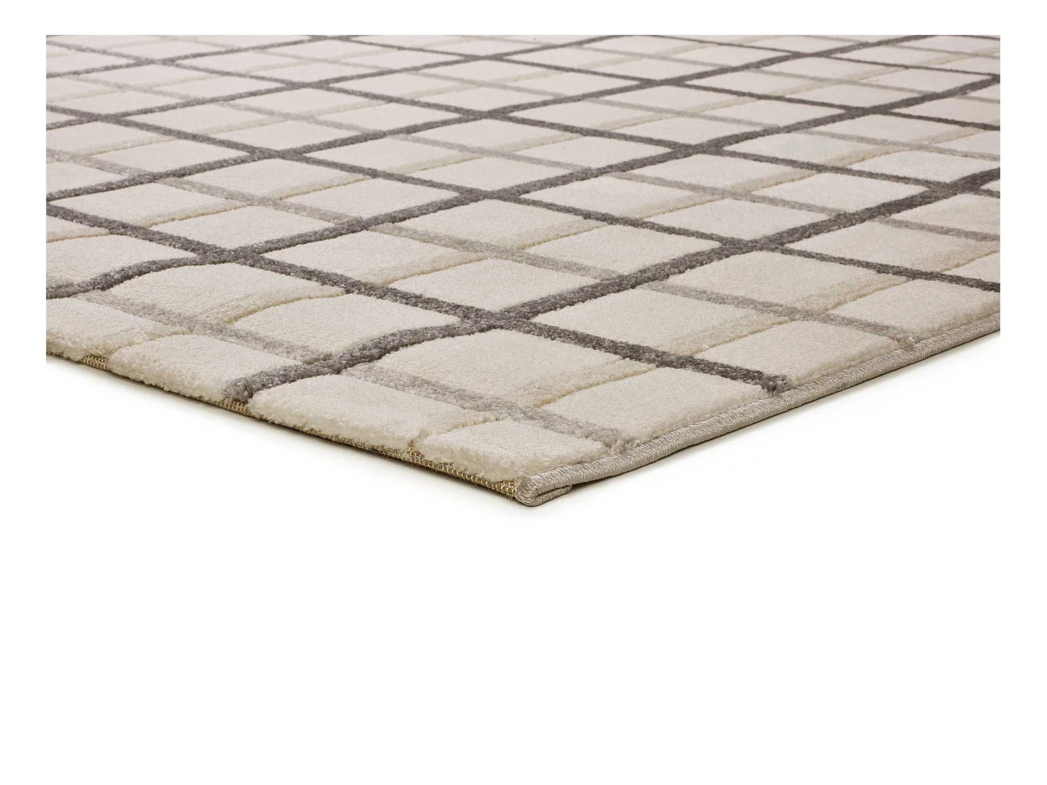 Alfombra interior  - geométrico con relieve - gris - 133 x 190 cm - KARISMA