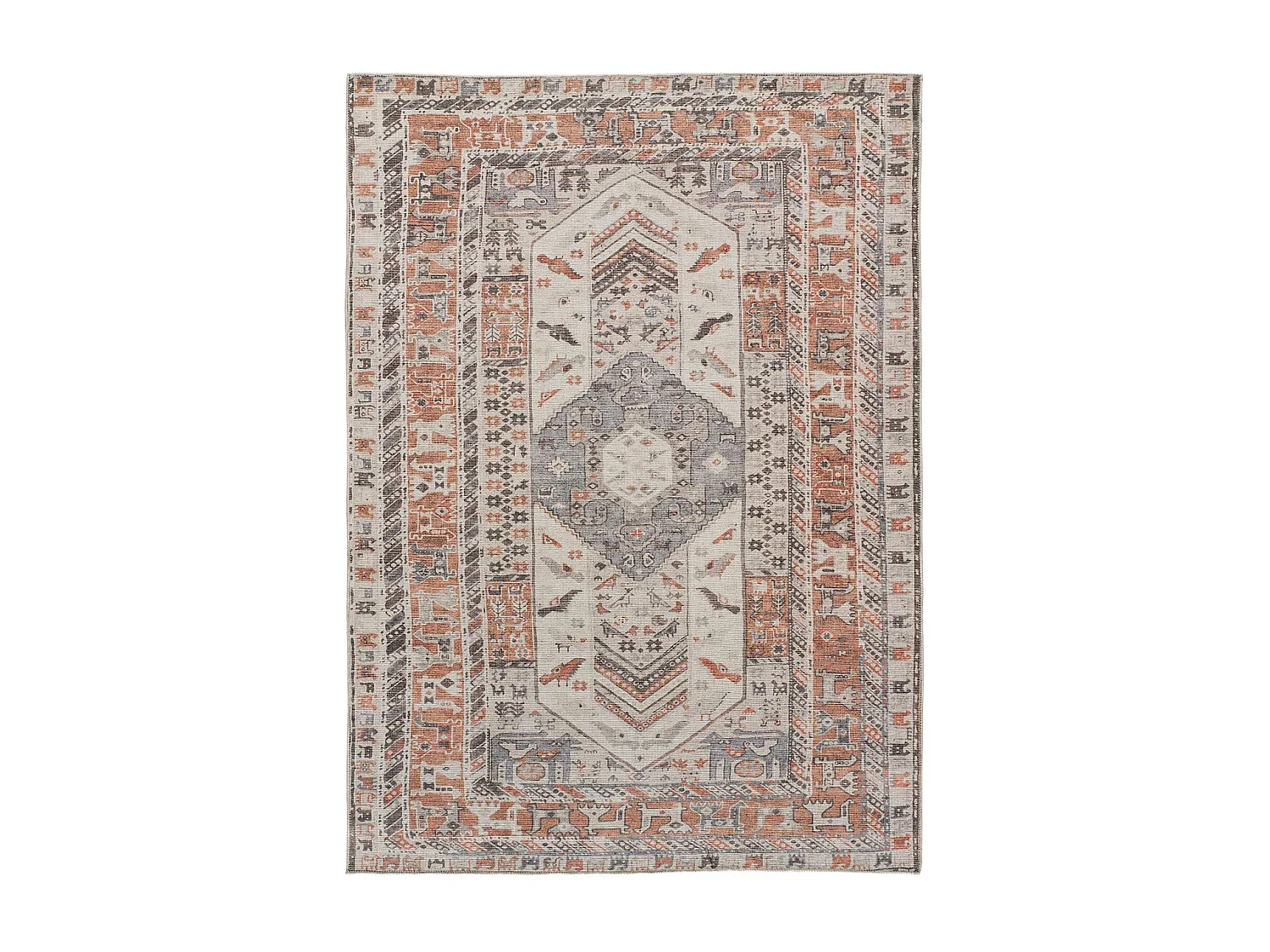 Tapis intérieur - vintage - terracotta - 160 x 230 cm - MANDALA