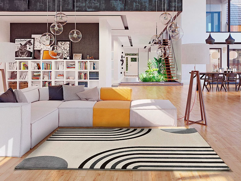 Tapis intérieur - scandinave - blanc - 160 x 230 cm - GARDEN