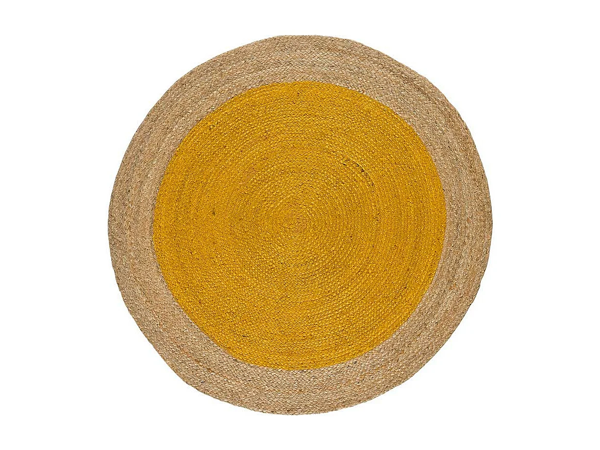 Tappeto interno rotonda - naturalel - senape - diam.120 cm - MAHON