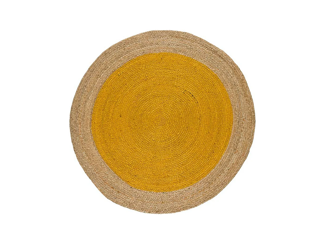 Kurzflorteppiche - natürlich - senf - D.120 cm - MAHON