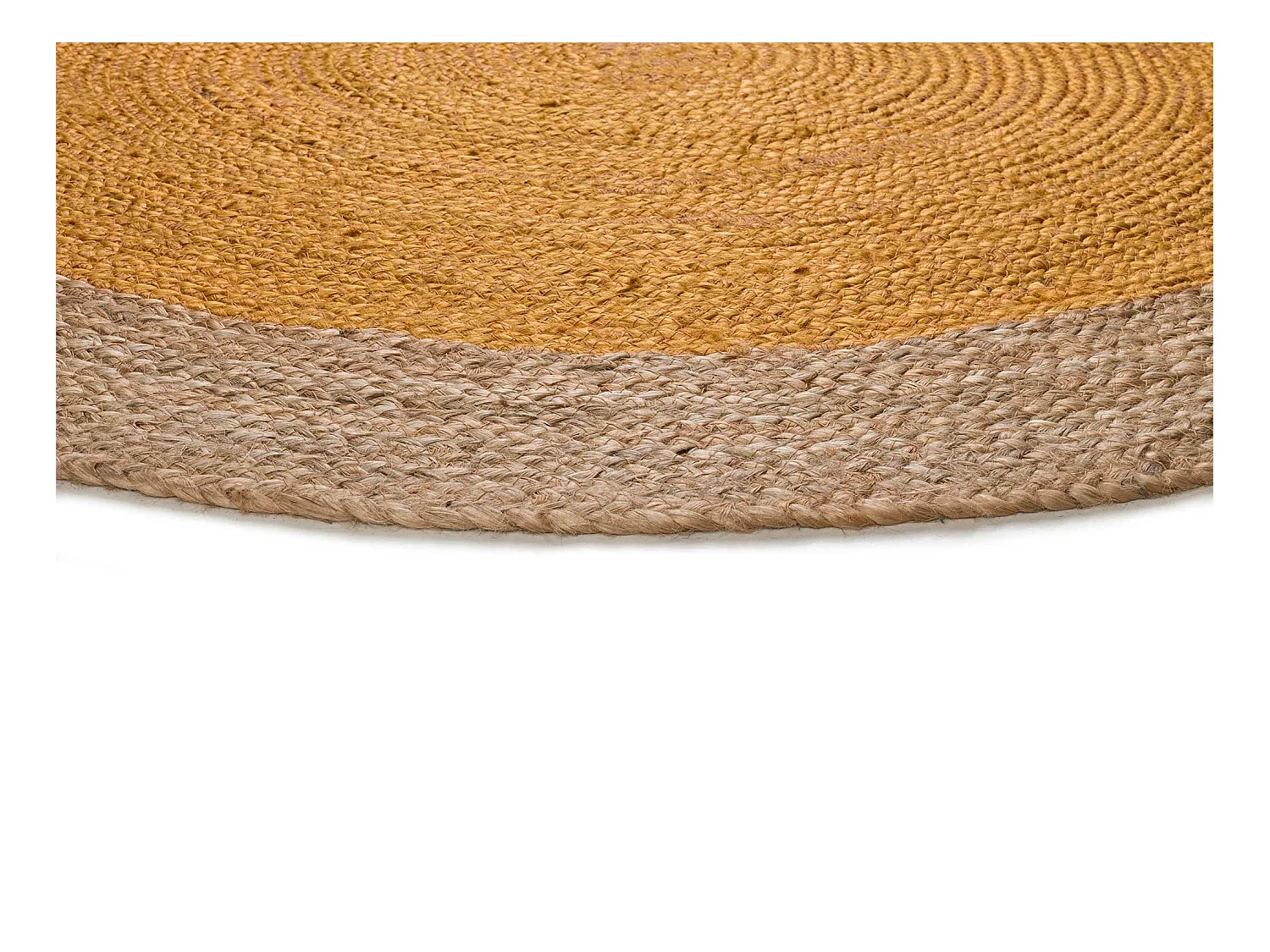 Kurzflorteppiche - natürlich - senf - D.120 cm - MAHON