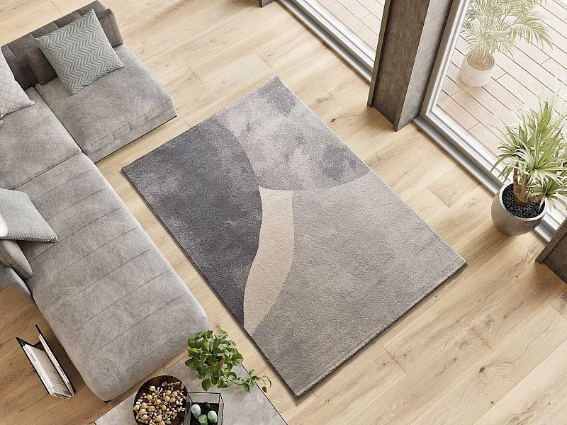 Tapis intérieur - géométrique - argent - 80 x 150 cm - MONIC