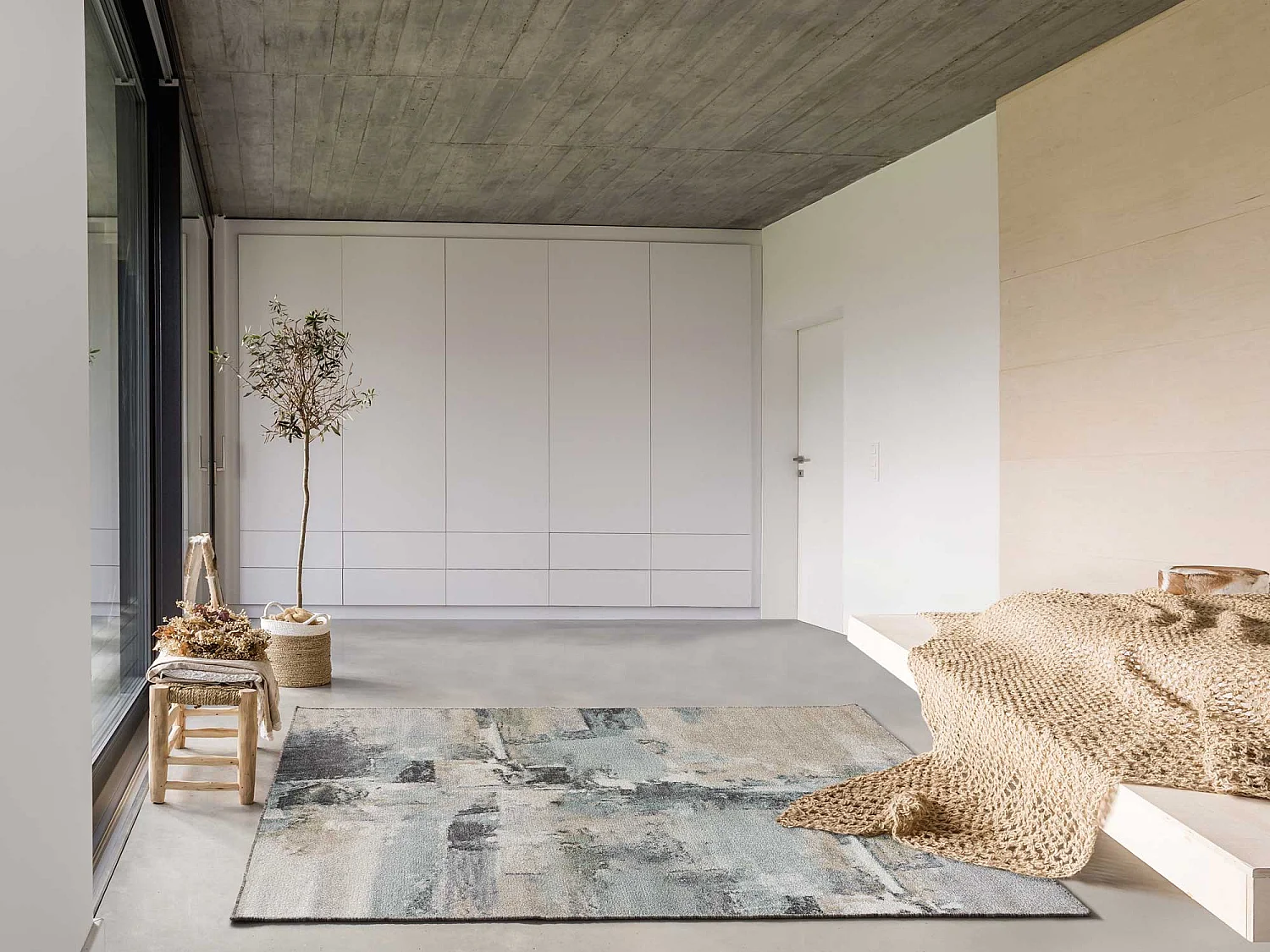 Alfombra interior  - abstracto - gris - 140 x 200 cm - AYDIN