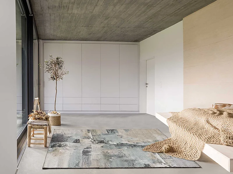 Alfombra interior  - abstracto - gris - 140 x 200 cm - AYDIN