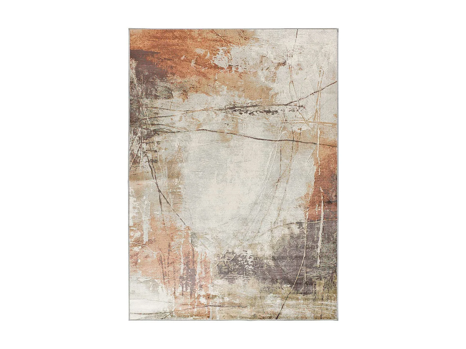 Kurzflorteppiche - abstrakt - rostrot - 135x195 cm - BLEIK