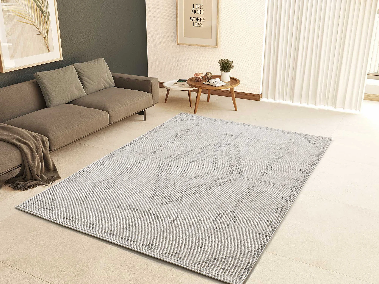 Alfombra interior  - étnico con relieve - beige - 154 x 230 cm - ELEMENT