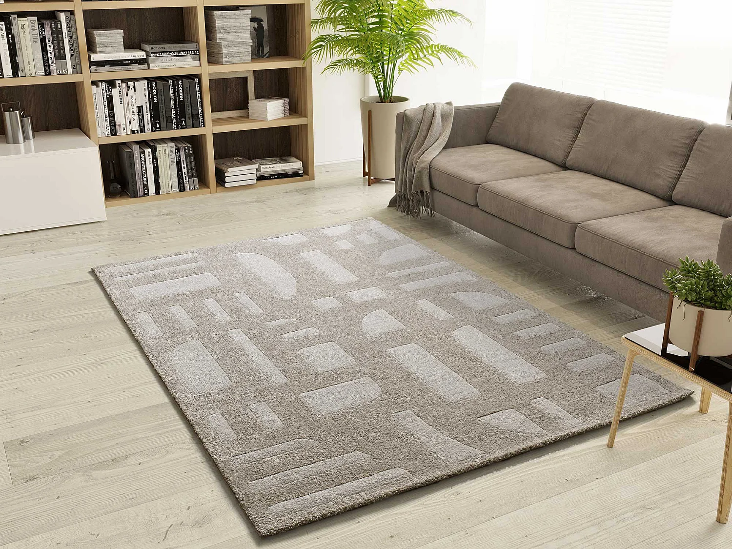 Tapis intérieur - scandinave - beige - 160 x 230 cm - CALEDONIA